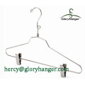 Chrome Plated Metal Hanger with Clips for Suit Display